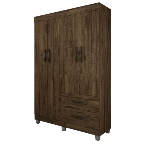 Guarda roupa solteiro robusto 4 portas 2 gavetas – Paris