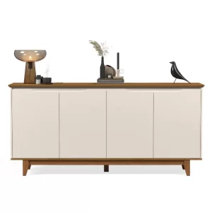 Buffet decorativo 4 portas com pé de madeira – Flow