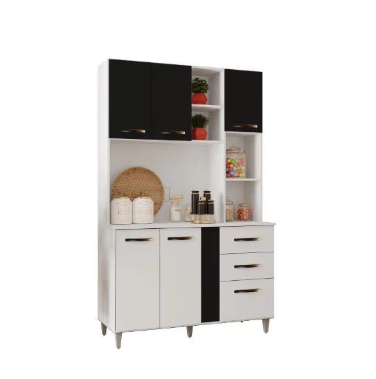Armario kit de cozinha 6 portas 2 gavetas c/ nicho – Maria Vitoria - Imagem 2