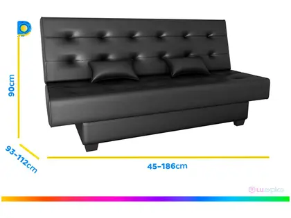 Sofá Cama 3 Lugares em courino – Laila - Imagem 3