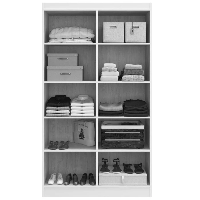Armário Multiuso Duplo 4 Portas Branco - Evidencia Branco - Imagem 2