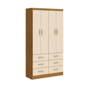 Guarda roupa solteiro 4 portas 6 gavetas – Napoles