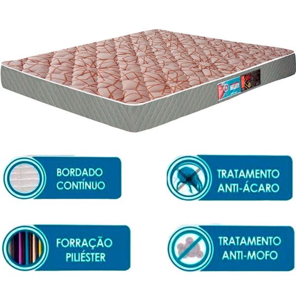 Colchão Casal Espuma D23 Sleep Max Castor 138x188x25 Cm - Imagem 3