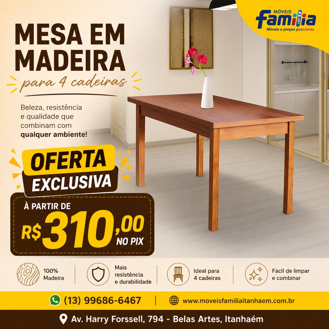 Mesa em Madeira